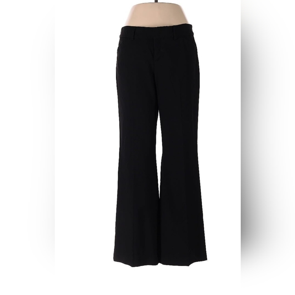 Banana Republic Black Women Flared Wide Leg Stretch Dress Casual Pants Size 4